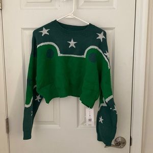 Frog cropped sweater